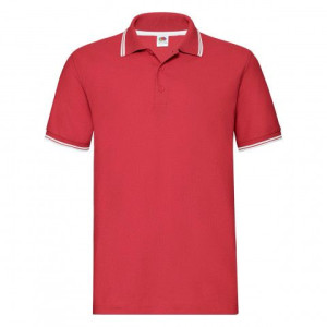 Koszulka męska Tipped Polo Fruit Of The Loom Czerwony/Biały M