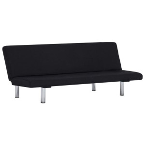 Sofa, rozkładana, czarna, poliester