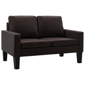 2-osobowa sofa, brązowa, sztuczna skóra
