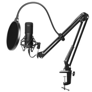 Zestaw Mikrofon Pojemnościowy Xlr Uchwyt Pop Filtr Bm800