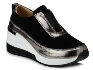 Sneakersy damskie na koturnie S.BARSKI 94495