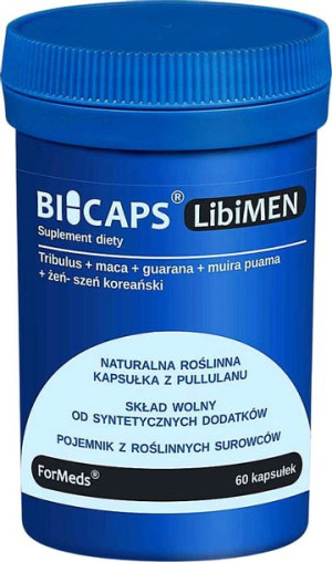 Bicaps LibiMEN Tribulus maca guarana muira puama zeń-szeń koreański 60 kaps