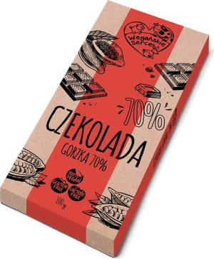 Czekolada gorzka 70% 100 g Wegańskie serce