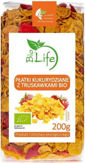 Płatki kukurydziane z truskawkami 200g EKO Bio Life