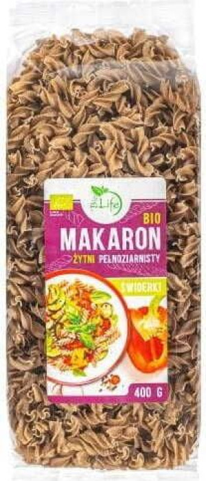 Makaron żytni pełnoziarnisty świderek 400g EKO Bio Life