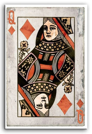 Obraz plakat na płótnie karta Dama Karo 60x90cm
