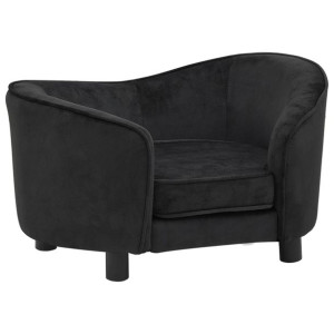 Sofa dla psa, czarna, 69x49x40 cm, pluszowa