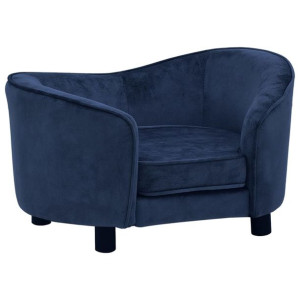 Sofa dla psa, niebieska, 69x49x40 cm, pluszowa