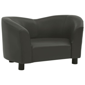 Sofa dla psa, ciemnoszara, 67x41x39 cm, sztuczna skóra