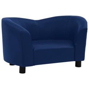 Sofa dla psa, niebieska, 67x41x39 cm, sztuczna skóra