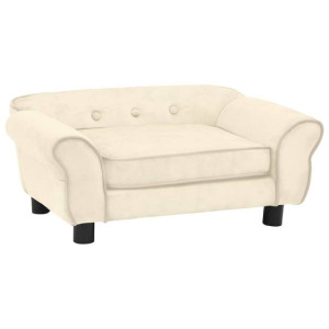 Sofa dla psa, kremowa, 72x45x30 cm, pluszowa
