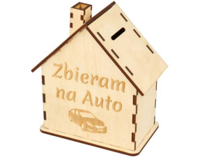 Skarbonka Domek Zbieram Na... + Grawer Prezent V2