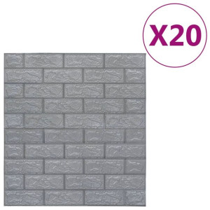 Panele 3D z imitacją cegły, samoprzylepne, 20 szt., antracytowe
