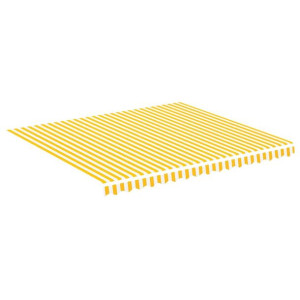 Zapasowa tkanina na markizę, żółto-biała, 4x3,5 m