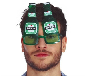 Okulary Browarki Piwka Zielone Butelki Beer