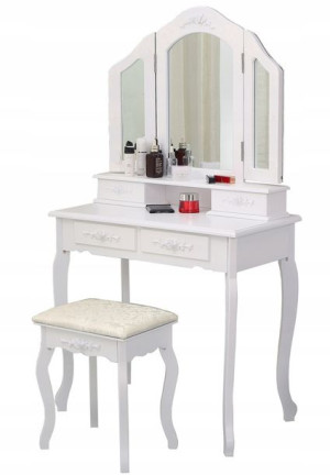 Toaletka Kosmetyczna 3 Lustra + Taboret Tl04