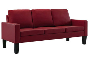 Bordowa nowoczesna tapicerowana sofa - Clorins 3X