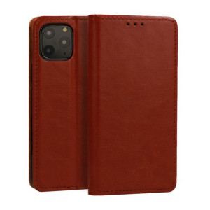 Kabura BOOK do Samsung A20S BRĄZOWA skóra
