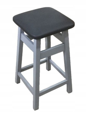 Hoker, taboret 60 cm z podnóżkami SZARO-CZARNY