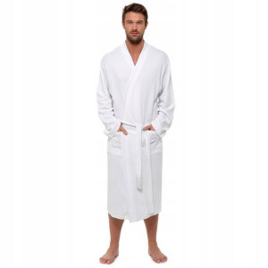 Szlafrok Męski Bawełna Waffle Ht561a - M/l