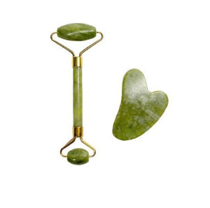 Zestaw Roller Jadeitowy + Kamień Gua Sha