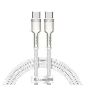 Baseus Kabel Cafule Metal Typ C na Typ C PD 100W 2 metry CATJK-D02 biały