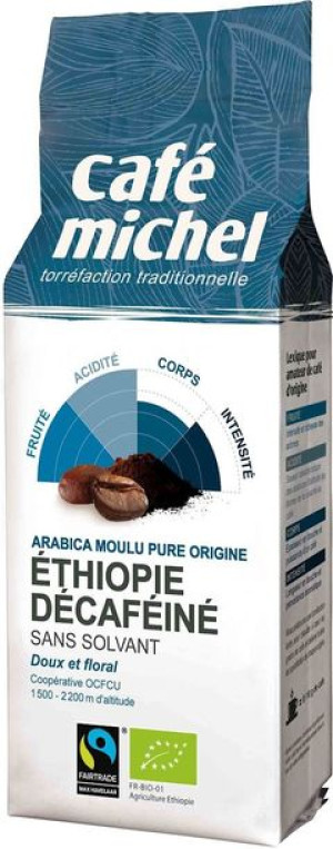 Kawa Mielona Bezkofeinowa Arabica 100% Etiopia Fair Trade Bio 250 G - Cafe
