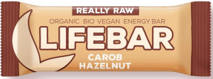 Baton Z Karobem I Orzechami Raw Bezglutenowy Bio 47 G - Lifefood
