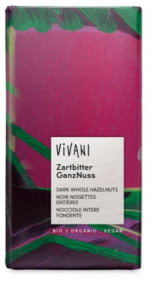 Czekolada Gorzka Z Całymi Orzechami Bio 100 G - Vivani