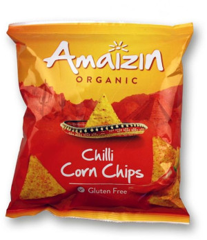 Chipsy Kukurydziane Chili Bezglutenowe Bio 75 G - Amaizin