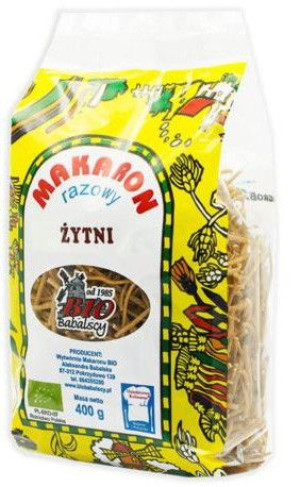 Makaron (żytni Razowy) Nitka Bio 400 G - Babalscy