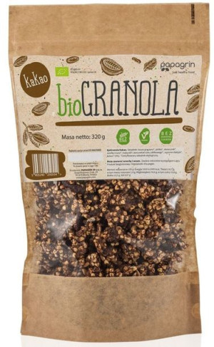 Granola Z Kakao Bezglutenowa Bio 320 G - Papagrin