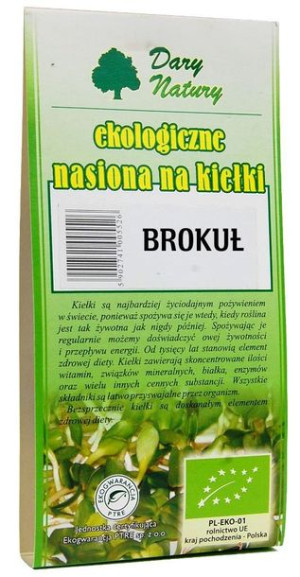 Nasiona Brokułu Bio Na Kiełki 30 G - Dary Natury