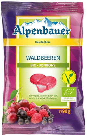 Cukierki Z Nadzieniem O Smaku Owoców Leśnych Vegan Bio 90 G - Alpenbauer