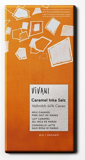 Czekolada Mleczna Z Karmelem I Różową Solą Bio 80 G - Vivani