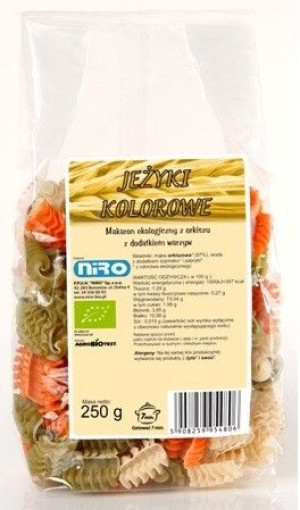 Makaron (orkiszowy Kolorowy) Jeżyki Bio 250 G - Niro