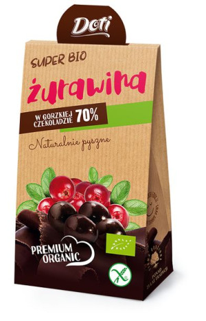 Żurawina W Czekoladzie Gorzkiej Bezglutenowa Bio 50 G - Doti
