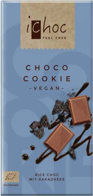 Ichoc Czekolada Kuwertura Z Kawałkami Ciastek Kakaowych (na Napoju Ryżowym)