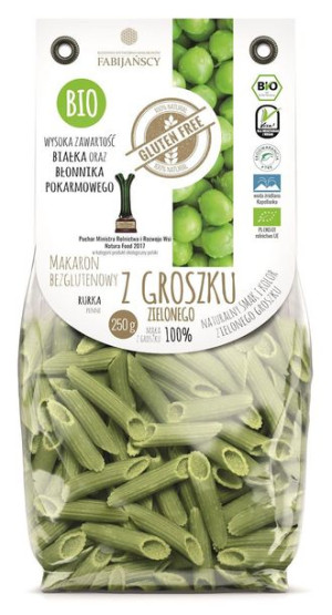 Makaron (z Groszku Zielonego) Rurka Penne Bezglutenowy Bio 250 G - Fabijańs