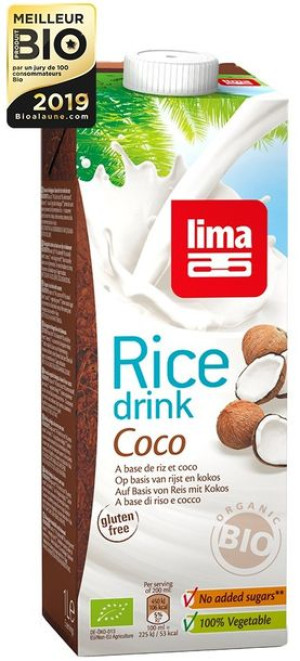 Napój Ryżowy O Smaku Kokosowym Bezglutenowy Bio 1 L - Lima