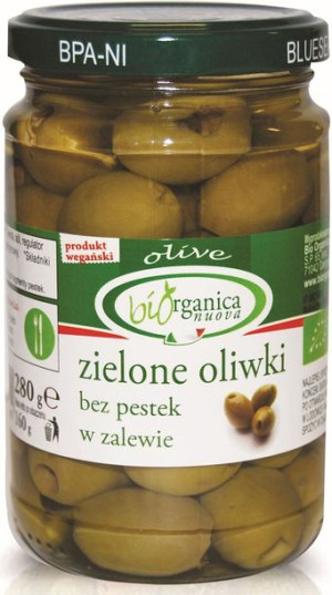 Oliwki Zielone Bez Pestek W Zalewie Słoik Bio 280 G - Bio Organica Italia (