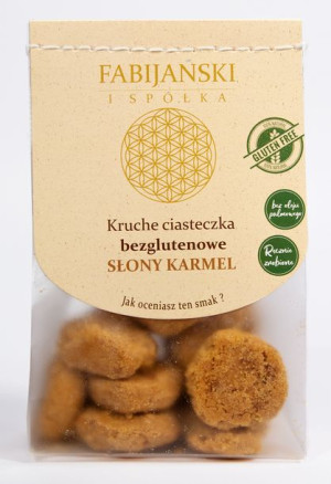 Ciastka Kruche Słony Karmel Bezglutenowe Bio 100 G - Fabijańscy