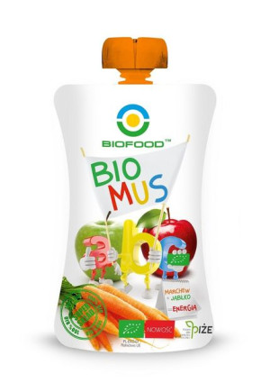 Mus Marchwiowo - Jabłkowy Bio 90 G - Bio Food