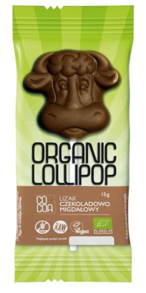 Lizak Czekoladowo-migdałowy Bezglutenowy Bio 15 G - Cocoa