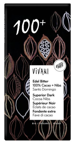 Tabliczka Gorzka 100% Kakao Bio 80 G - Vivani