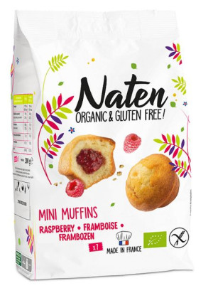 Mini Muffinki Z Nadzieniem Malinowym Bezglutenowe Bio 200 G - Naten