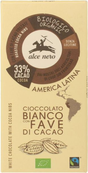 80% White Chocolate Tablet Sprinkled With Cocoa Bio 100 G - Alce Nero