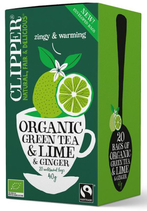 Herbata Zielona Z Limonką I Imbirem Fair Trade Bio 40 G (20 X 2 G) - Clippe