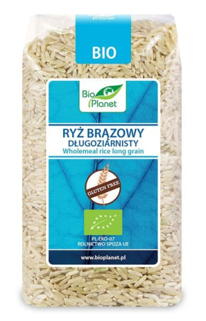 Ryż Brązowy Długoziarnisty Bezglutenowy Bio 500 G - Bio Planet