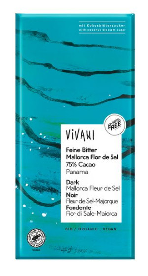 Czekolada Gorzka Z Solą Morską Bio 80 G - Vivani